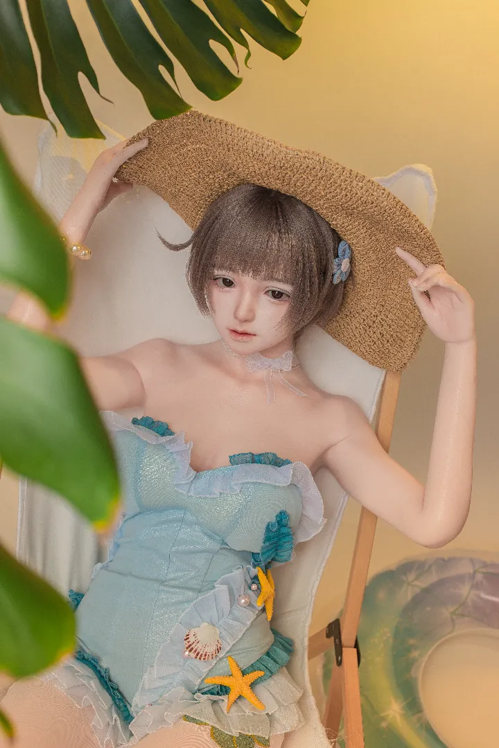 149cm (4ft11) B-Cup Realistic Skin Texture Silicone Sex Doll SHIO, ROS Head 96b